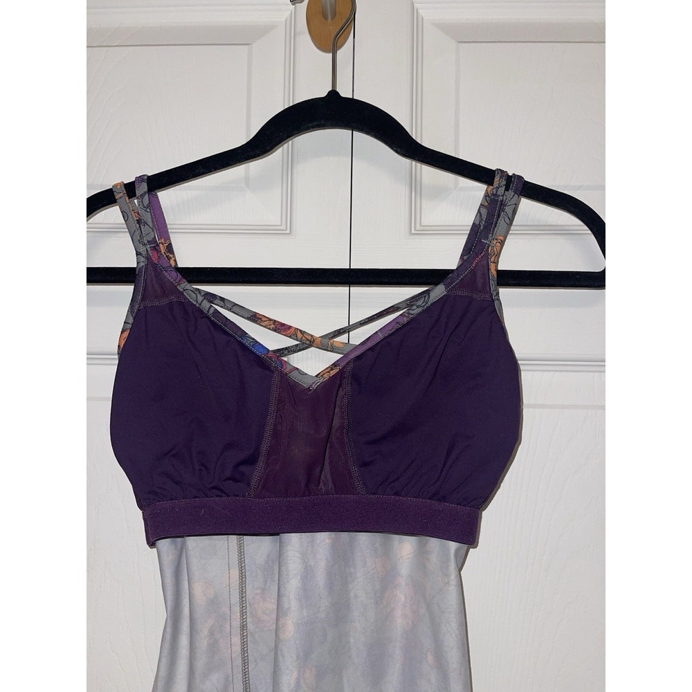 REI CO-OP Sariska Tunic Print Bra Top Tank Purple Women's 4 Athleisure Lagenlook - Picture 4 of 6
